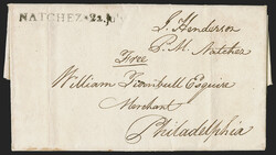 "NATCHEZ*22. july" (1808), Mississippi Territory. Clear strike of ...