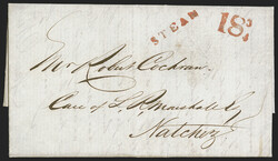 STEAM 18 ¾. Bold strikes of red handstamps for 151-400 miles on New ...