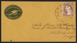 3c Dull Red, Ty. I, II (11-11A). Three stamps tied on separate covers ...