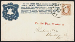 3c Bright Orange Red, Ty. II (11A). Large margins, tied by bold "West ...