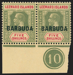 Barbuda, 1922, ½p-5sh King George V (1-11; SG 1-11). Complete set of ...