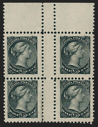 Canada, 1882, ½c Black (Unitrade 34iii). Mint N.H. block of four ...
