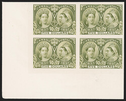 Canada, 1897, 2c, 3c, 5c, 8c, 10c, $5.00 Jubilee, Plate Proofs on ...