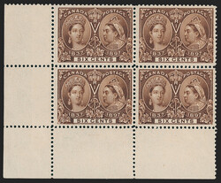 Canada, 1897, 1c-10c Jubilee (50-57). Blocks of four, with additional ...