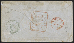 India, Used in Burma, 1854, 1a Deep Red, Die I (4a; SG 11). Nine ...