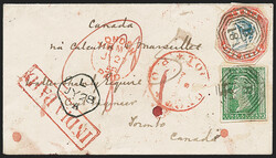 India, Used in Burma, 1854, 4a Red &amp; Blue, 4th Printing, Head Die ...