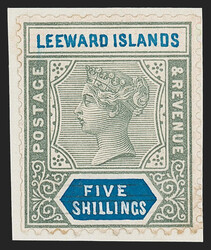 Leeward Islands, 1890, 5sh Queen Victoria, Imperium-Style Definitive ...