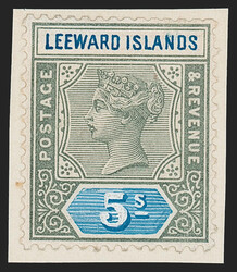 Leeward Islands, 1890, 5sh Queen Victoria, Imperium-Style Definitive ...
