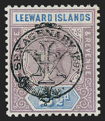 Leeward Islands, 1897, 2 1/2 Lilac & Ultramarine, Double Overprint ...