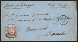 Spain, 1855, 2r Violet (39; Edifil 50). Large to tight margins, just ...