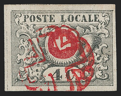 Switzerland, Geneva, 1849, 4c Black & Red (2L5; Michel 1; Zumstein 9) ...