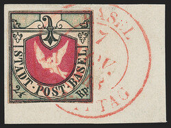 Switzerland, Basel, 1845, 2½r Dove of Basel (3L1; Michel 1b; ...