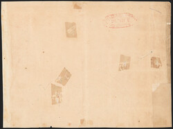India, 1854, ½a Deep Vermilion, 9½ Arches (1 var; SG 1a). Block of ...