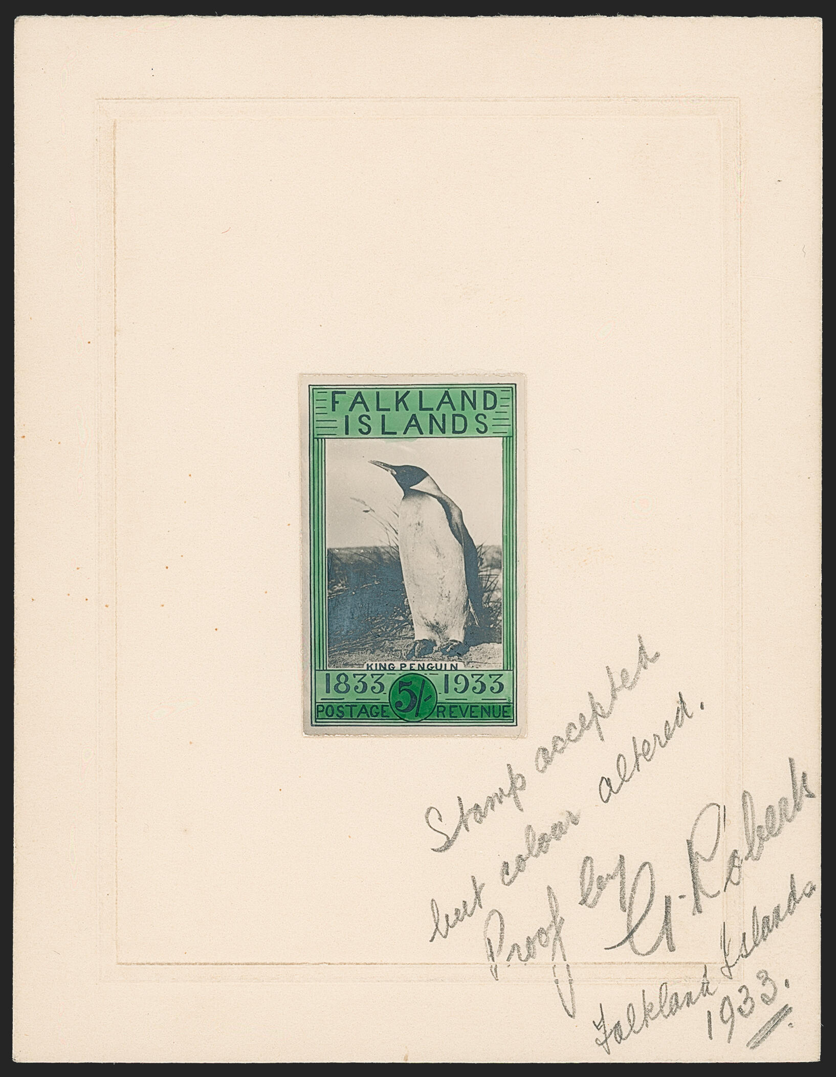 Falkland Islands, 1933, 3p, 4p, 9p, and 5sh Centenary, Photographic ...