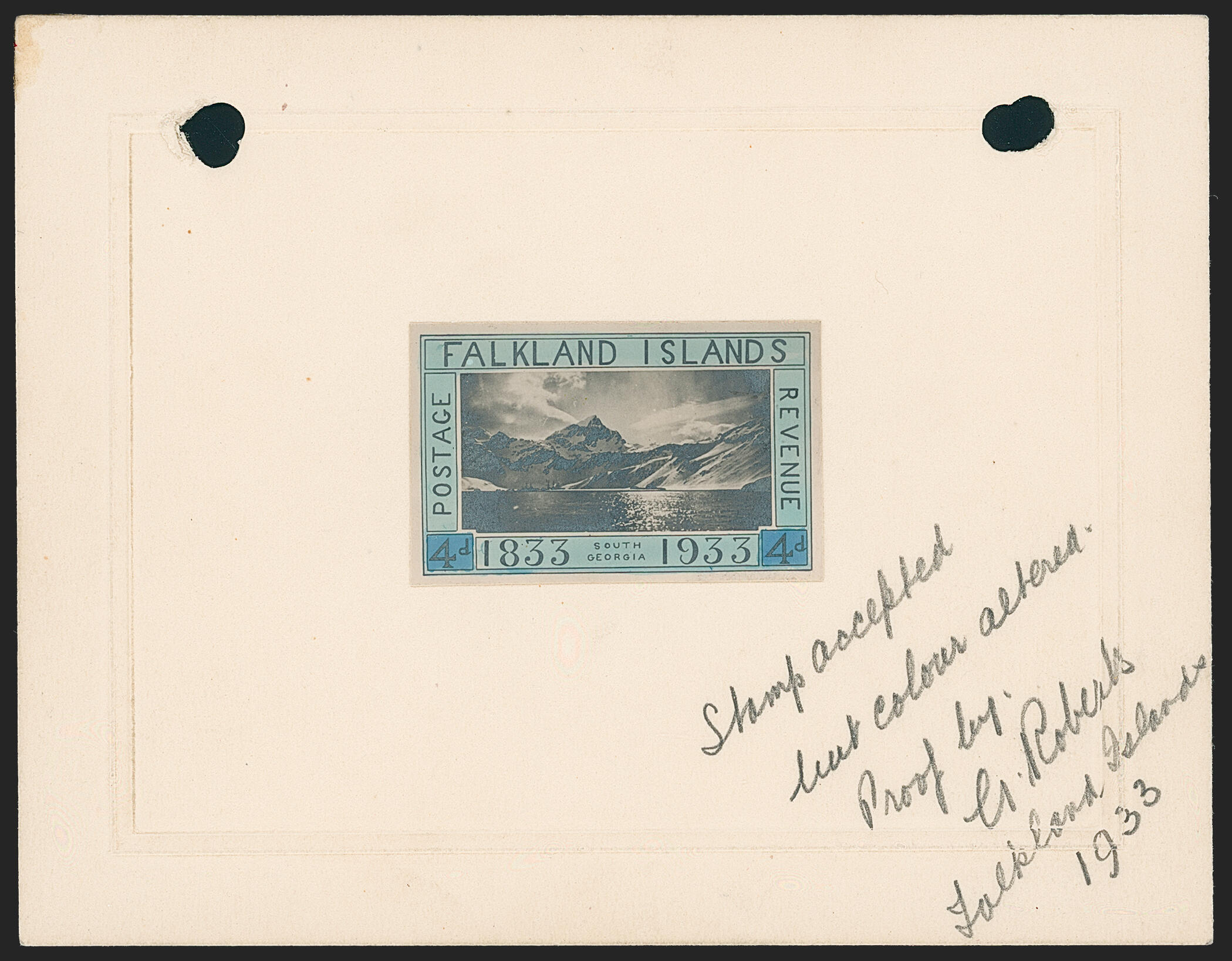 Image 3 for lot number 1002 for Robert A. Siegel - The Paul W. Schmid Collection: Falkland Islands 1933 Centenary Issue
