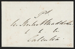 India, Allahabad, 1845, "ALAHABAD/184_ JUNE 8/PAID" Framed Datestamp ...