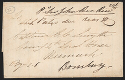 India, Bombay, 1830, "BOMBAY POST NOT PAID, GPO" Double-Circle ...