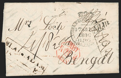 India, Calcutta, 1817, "KING'S POST/Cos INLd Do/181_" Framed ...