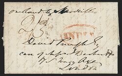 India, Tirhoot, 1844, "TIRHOOT/18__ ? November/Paid" Framed Datestamp ...