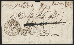 India, Allyghur, 1823, "ALLYGHUR, POST PAID/18__" Double-Oval ...
