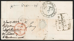 India, Bauleah, 1833, "BAULEAH POST OFFICE/Pt Pd" Double-Circle ...