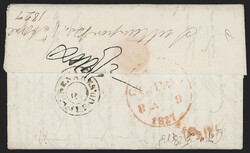 India, Benares, 1827, "BENARES POST PAID/18__" Double-Circle ...
