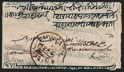 India, Bhopal, 1831, "BHOPAUL/PtPd/18__" Circular Handstamp (Giles A) ...