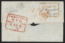 India, Bishauth, 1838, "BISHAUTH/Paid" Framed Handstamp (Giles 1 -- ...