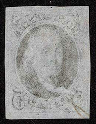 UNITED STATES: 1847 5c darker brown ,light red grid cancel, good to ...