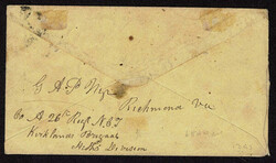 UNITED STATES: Confederate States; 2c brown red STRIP OF FIVE ,"tied" ...
