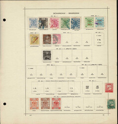 SHANGHAI: 1865 to 1897, selection of 47 stamps, 16 used ,on old-time ...