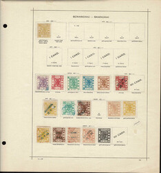 SHANGHAI: 1865 to 1897, selection of 47 stamps, 16 used ,on old-time ...