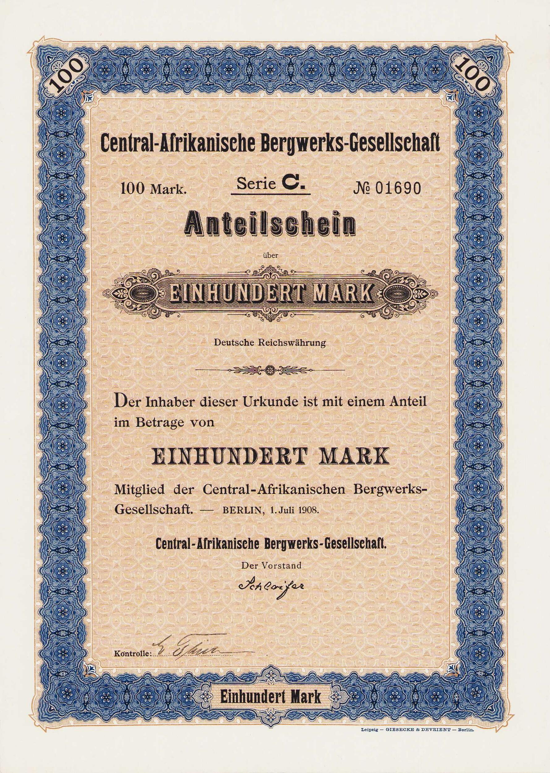 950.30: Stocks, Banknotes – Stock Certificates