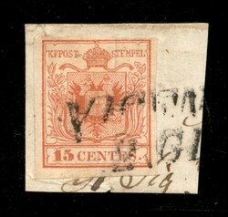 15 cent (3) primo tipo e prima tiratura carta a mano su frammento da ...