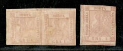 1858 - Lotto formato da una coppia orizzontale 1 gr. rosa chiaro 1a ...