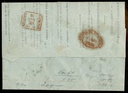 Lettera con affrancatura tricolore composta da 1 grano rosa chiaro + ...