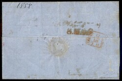 Lettera da CANOSA con bollo lineare rosso datata 8 maggio 1858 ...