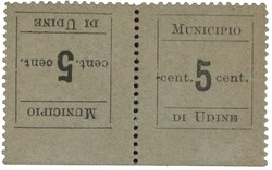 Coppia orizzontale tete-beche del 5 cent - (1c)