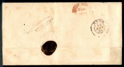 Busta affrancata con 2+5+10 grana (5+8+10a) da Ariano a Roma del 15 ...