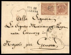 Lettera affrancata con 2 grana rosa carminio + 5 grana rosa brunastro ...