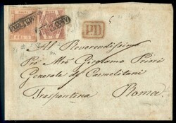 Lettera in PD da Napoli 3 NOV.1858 affrancata con 5 grana rosa ...