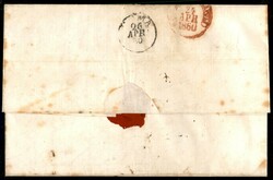 Lettera affrancata con 2 grana carminio I tavola + 5 grana carminio ...