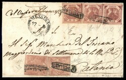 Lettera da Napoli 19 APR.1860 viaggiata coi vapori per Catania ...