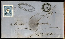 Lettera da Udine del 29.12.1862 per Verona affrancata con 15 cent ...