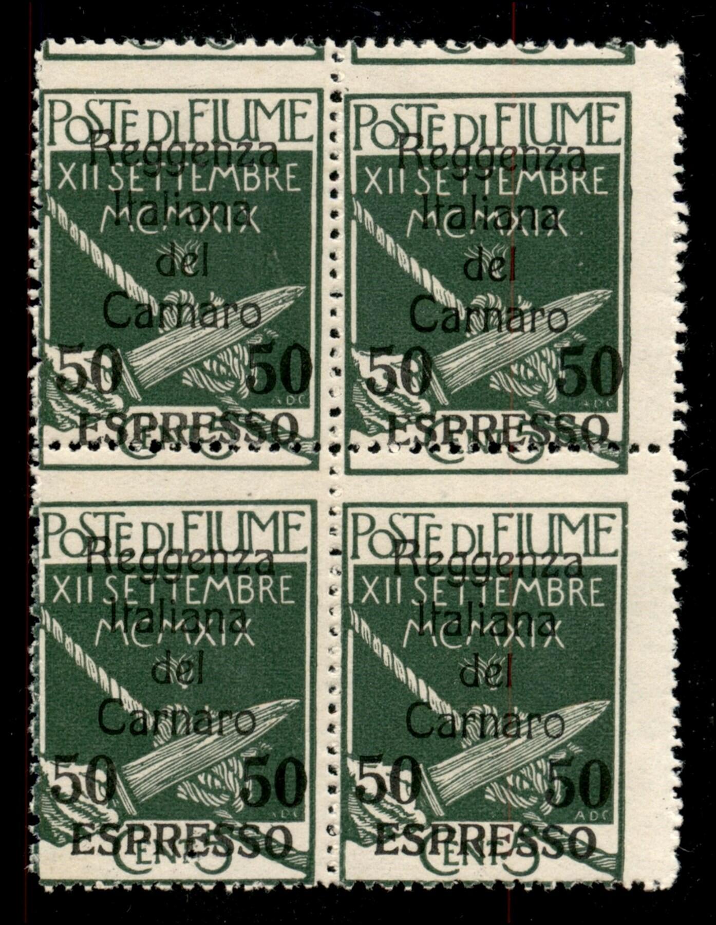 1920 - 50 cent su 5 Espresso (4g varietà) - dentellature spostate - ...