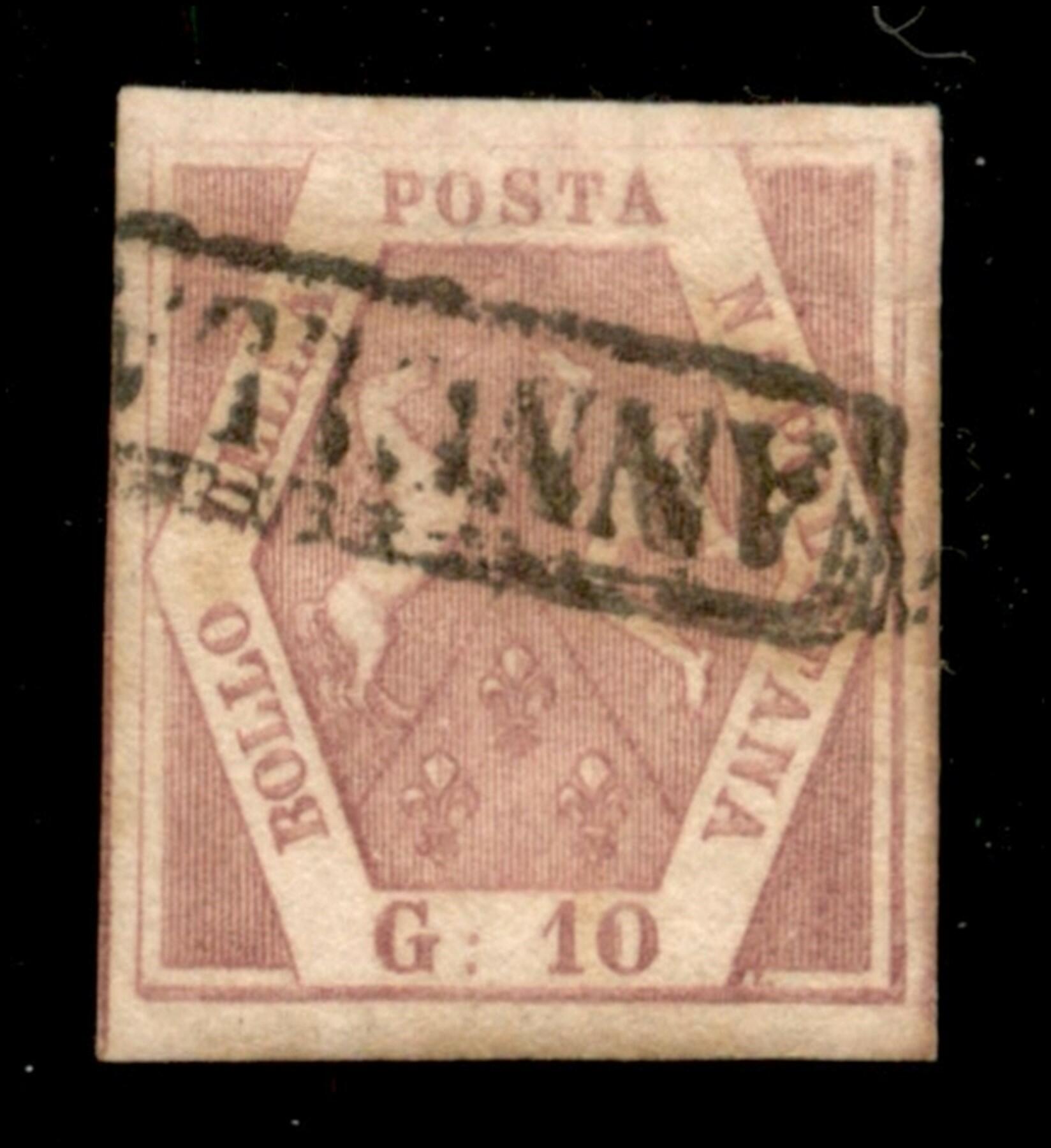 1851 - 10 grana (10) con bei margini - usato
