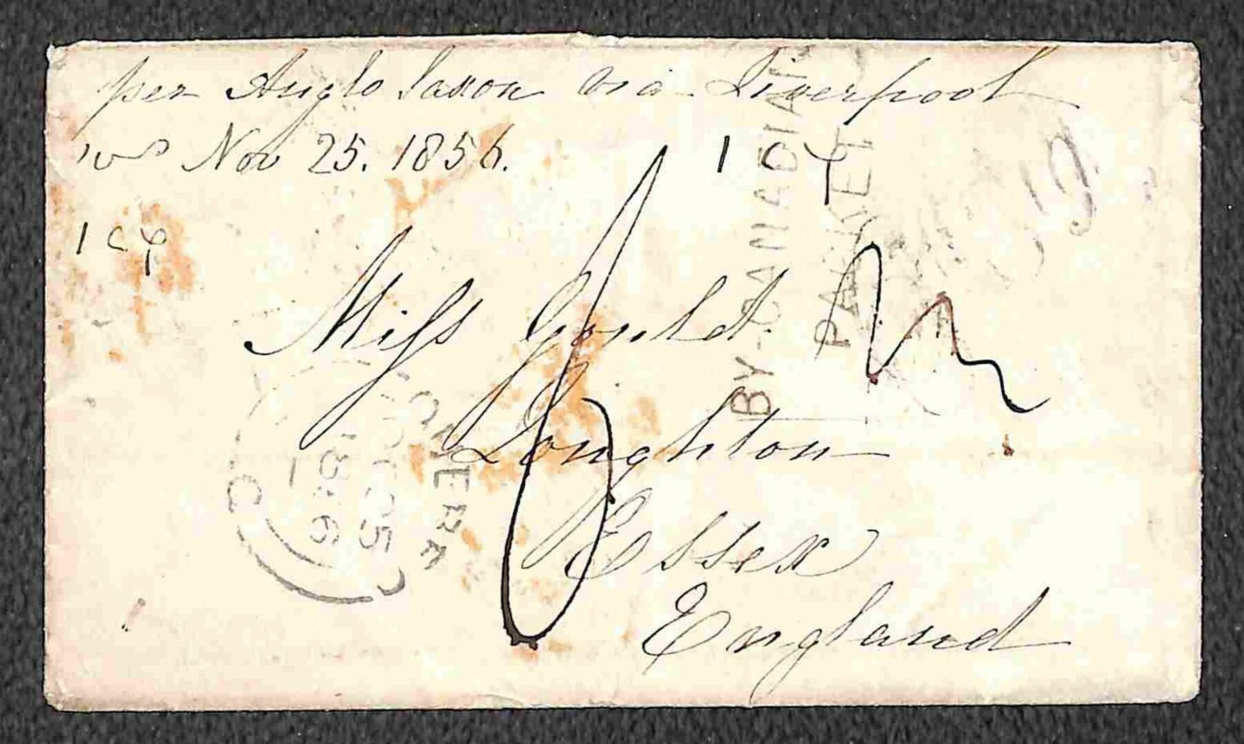 Lettera via atlantico da Quebec a Essex del 25.10.56 via Liverpool ...