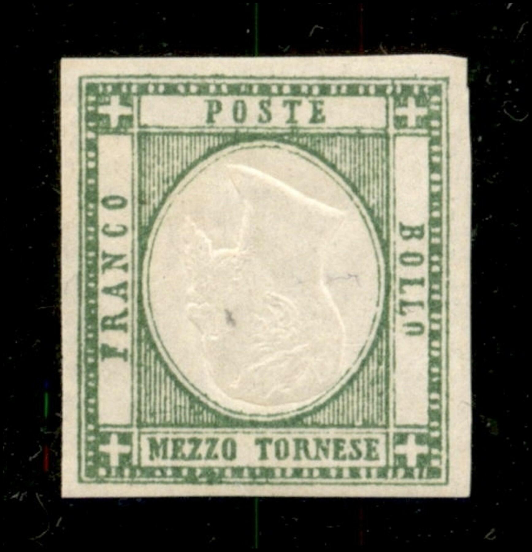 1861 - 1/2 tornese (17h) con effigie capovolta - gomma originale con ...