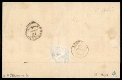 1863 - 15 cent celeste chiaro (L18) su lettera con griglia ...