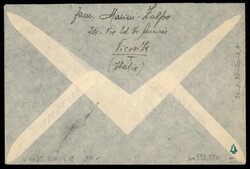 1946 - 5 lire rosso (257) in blocco di sei + 1 lira verde grigio ...